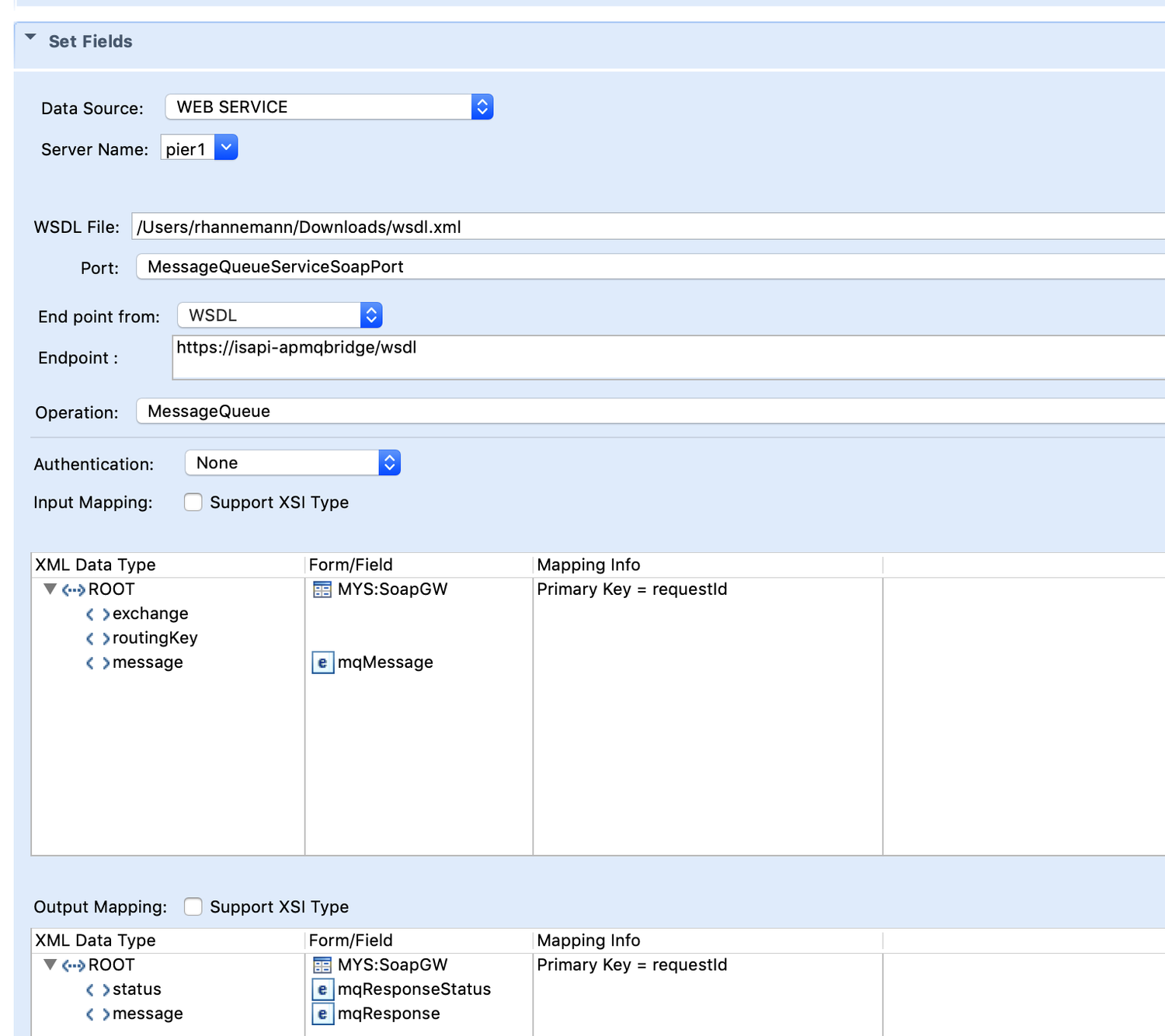 Set Fields Configuration